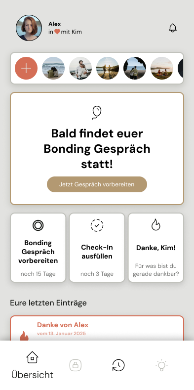 Bonded App Homescreen